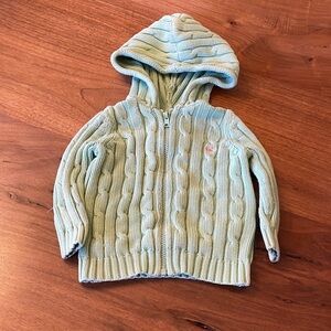 Vineyard Vines size 2T cable knit front zip hoodie sweater Excellent condition!
